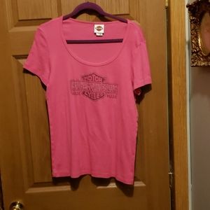 Harley Davidson Pink embellished t 2x